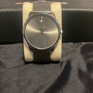 Movado Bold Silver Mesh Strap Watch